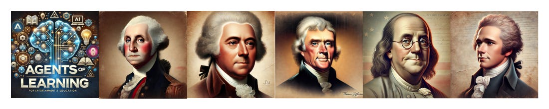 Agents of Learning Banner with Founding Fathers